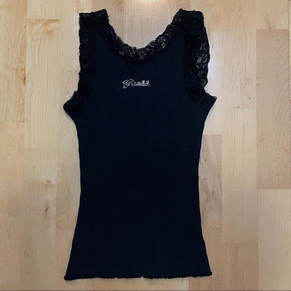 Guess Black Lace Tank Top